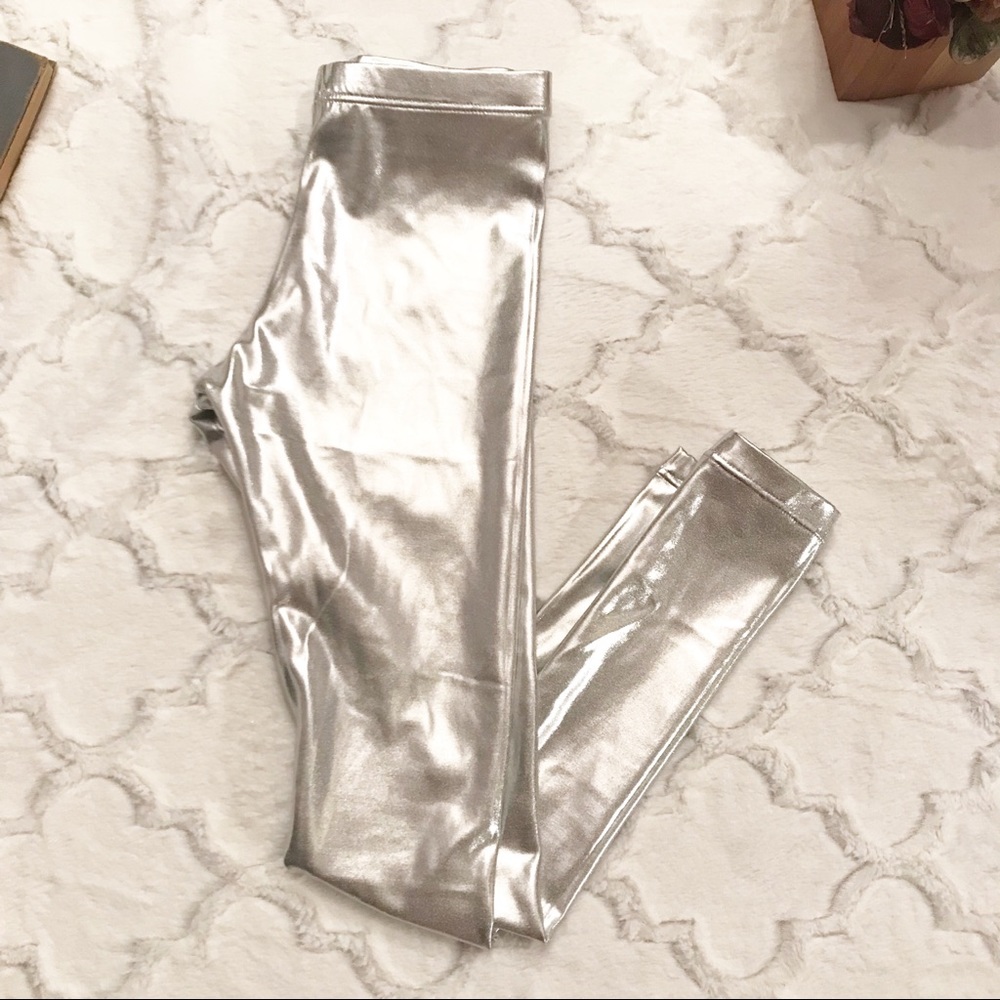 American Apparel Silver Metallic Leggings